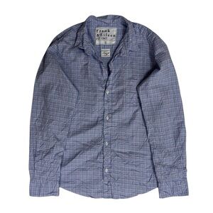 Frank & Eileen Shirt Womens Large Blue Barry Button Up Long Sleeve Plaid Italian